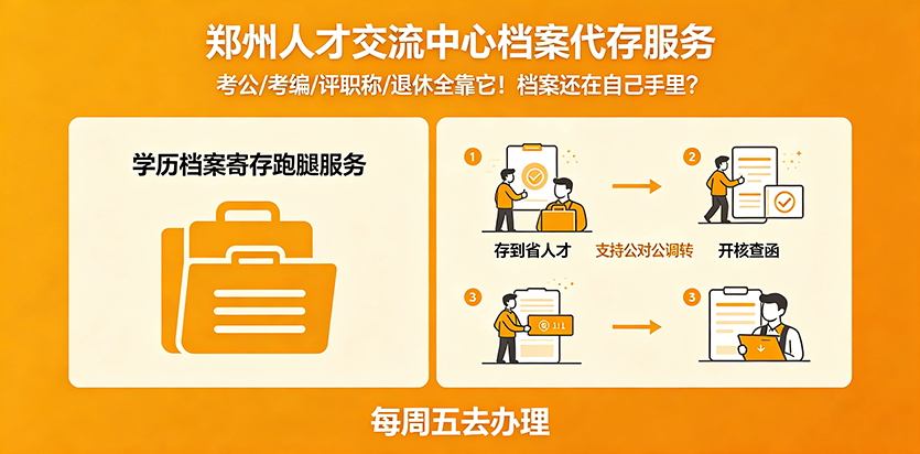 档案还在自己手里？考公/考编/评职称/退休全靠它！郑州人才交流中心代存服务来了 图1 ... ...